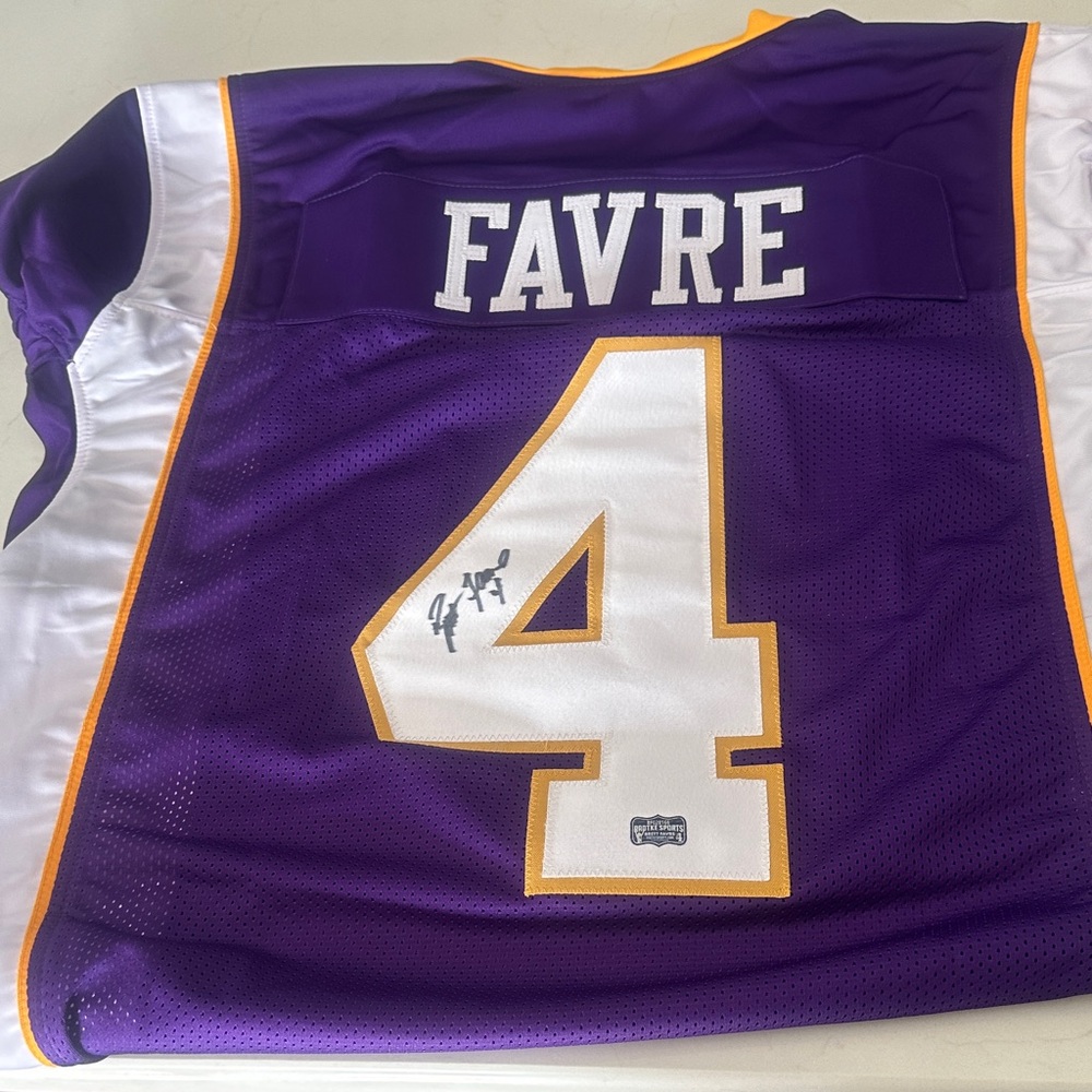 NFL Purple and White Favre Autograph Jersey